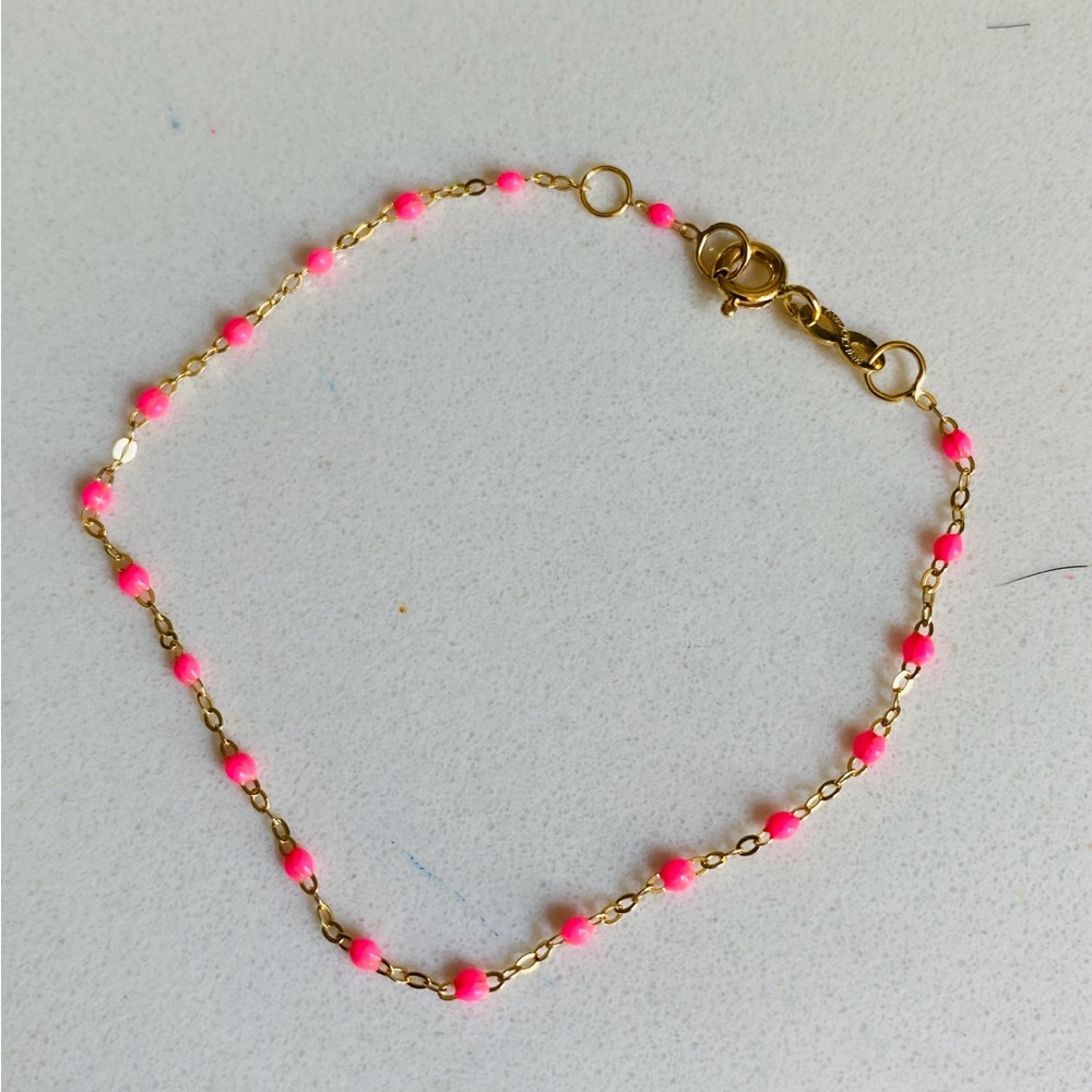 Gigi Clozeau Gold and Pink enamel Bracelet